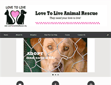 Tablet Screenshot of lovetoliveanimalrescue.org